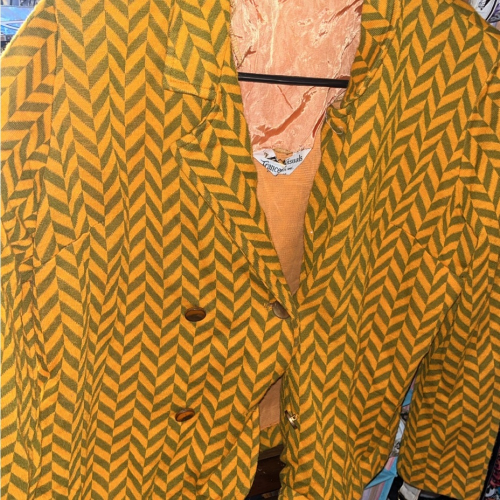 Vintage Chevron Patterned Jacket - image 1